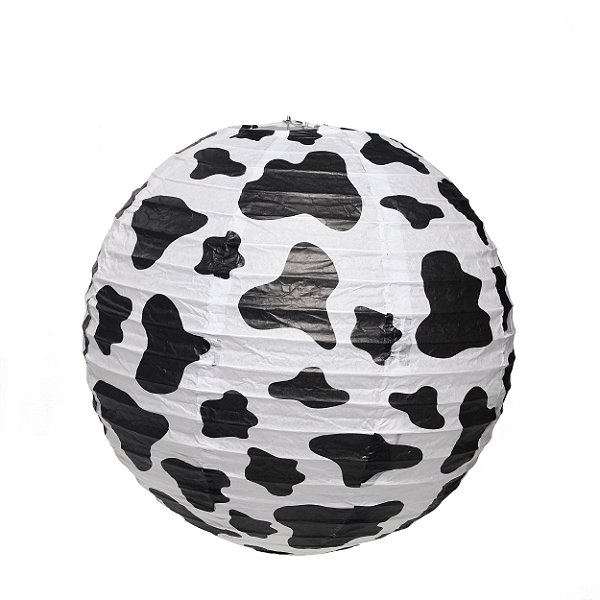 Lanterna de Papel Vaquinha 20cm Festa Fazendinha - 01 unidade - Cromus - Rizzo Festas