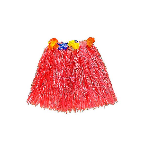 Saia Havaiana - Adereço de Carnaval -Vermelho - 30cm - Mod:466 - 01 unidade - Rizzo