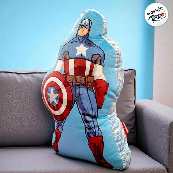 Almofada Formato Capitão América - 30cm - 1 unidade - Disney Original - Zonacriativa