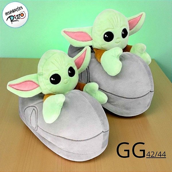 Pantufa Baby Yoda - Star Wars - GG 42/44 - 1 unidade - Disney Original - Rizzo