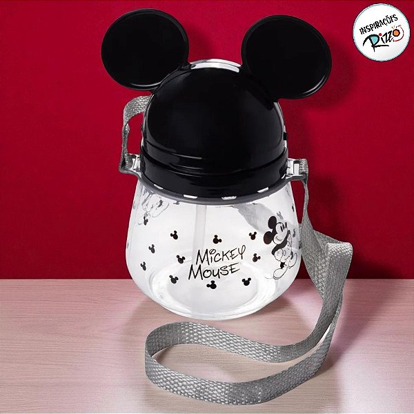 Garrafa com Alça e Canudo Mickey Mouse - 1,1l - 1 unidade - Disney Original - Rizzo