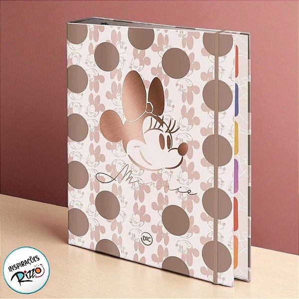 Fichário A5 - Minnie Mouse Rose Gold - 18,5x25,1cm - 1 unidade - Disney Original - Rizzo