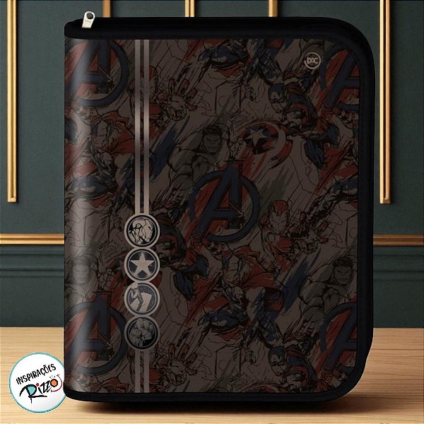 Fichário Universitário com Ziper - Vingadores - 272x342mm - 1 unidade - Disney Original - Rizzo