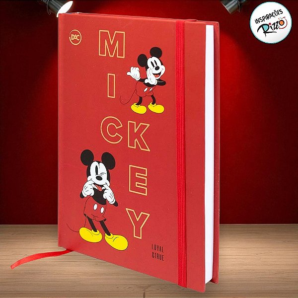 Caderno de Anotações A5 - Mickey Mouse - 13,5x19,1cm - 366 Folhas - 1 unidade - Disney Original - Rizzo