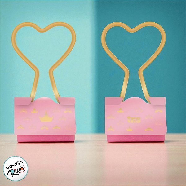 Kit Prendedor de Papel - Princesas - Metal - 6 unidades - Disney Original - Rizzo