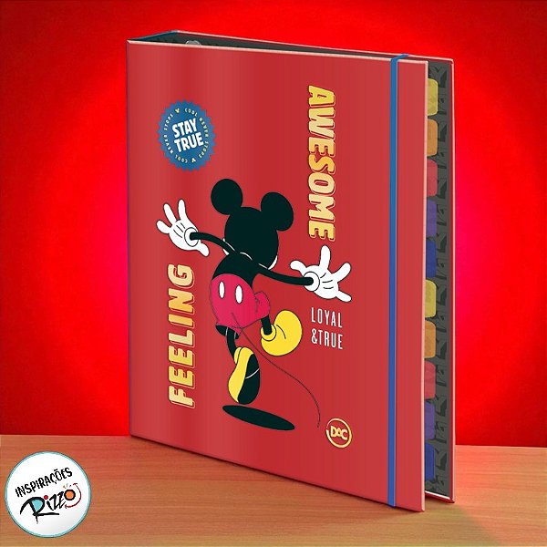 Fichário A5 - Mickey Mouse Feeling - 18,5x25,1cm - 1 unidade - Disney Original - Rizzo