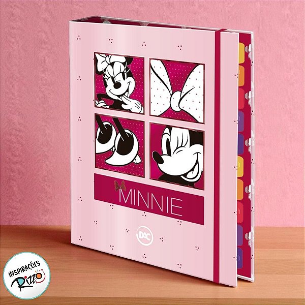 Fichário A5 - Minnie Mouse Rosa - 18,5x25,1cm - 1 unidade - Disney Original - Rizzo