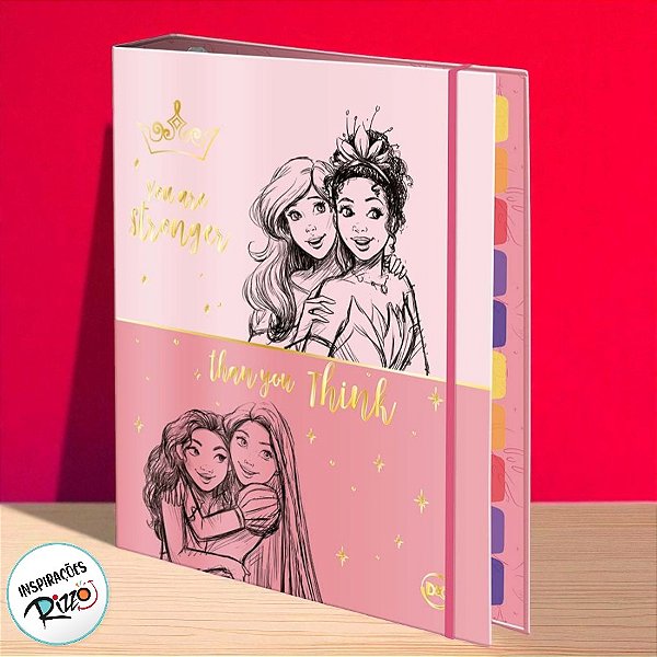 Fichário A5 - Princesas - 18,5x25,1cm - 1 unidade - Disney Original - Rizzo