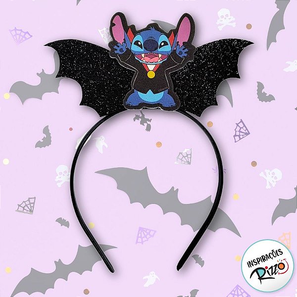 Tiara Halloween Stitch Vampiro - 1 unidade - Disney Original - Piffer