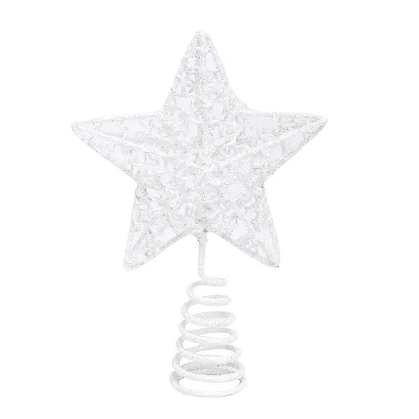 Topo de Árvore de Natal Estrela Cor Branco - 1 unidade - Cromus - Rizzo