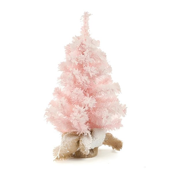 Mini Pinheiro De Natal Cotton - Nevada Rosa - 60cm - 1 unidades - Cromus - Rizzo
