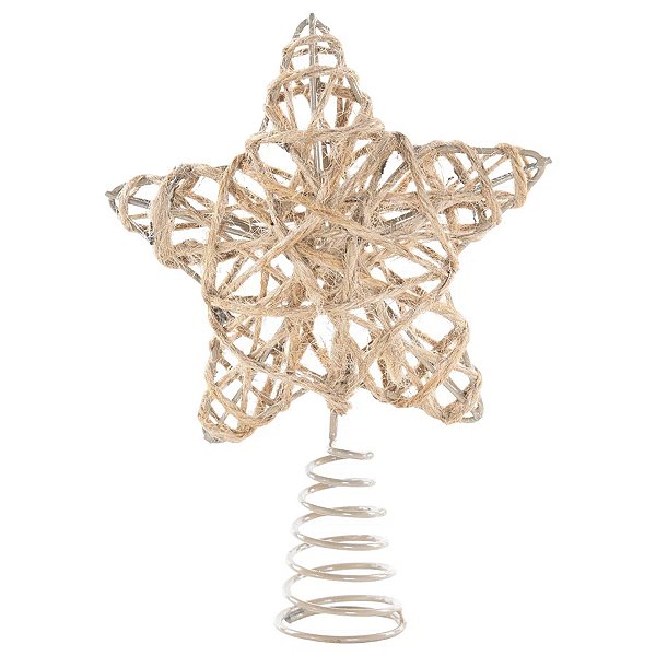 Topo Estrela Para Árvore de Natal Rattan - 1 unidade - Cromus - Rizzo