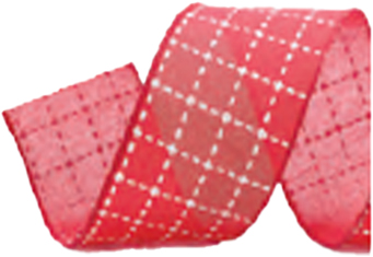 Fita Aramada - Quadriculada Vermelha/Branca - 6,3cm x 914cm- Cromus Natal - 1 unidade - Rizzo