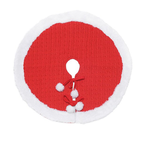 Saia Para Árvore - Pompom - Vermelho/Branco - 70cm - 1 unidade - Cromus - Rizzo