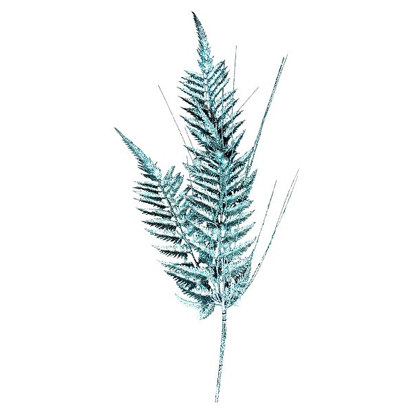 Galho Decorativo - Folhagem Azul Glitter - 100cm - 1 unidade - Rizzo