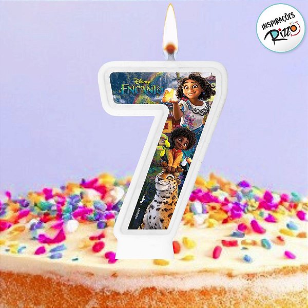 Vela - Encanto N°7 - 8cm - 1 unidade - Disney Original - Rizzo