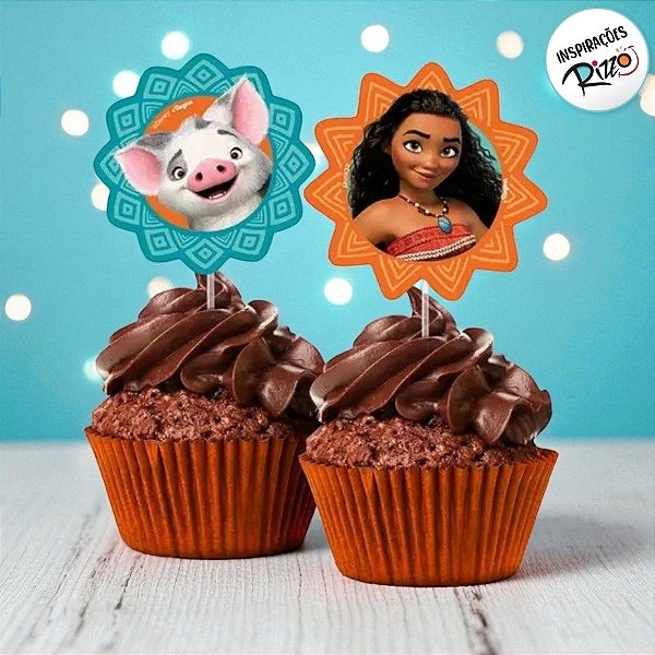 Pick Decorativo para Doces - Moana - 8 unidades - Disney Original - Regina