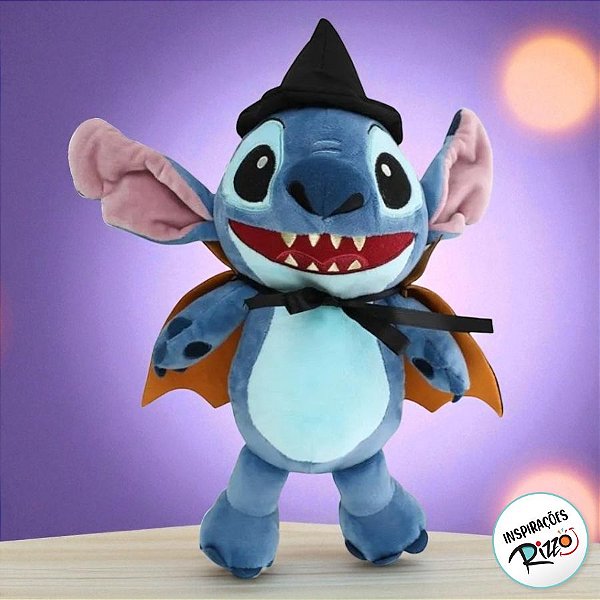 Pelúcia Stitch Halloween - Bruxo - 30cm - 1 unidade - Disney Original - Cromus