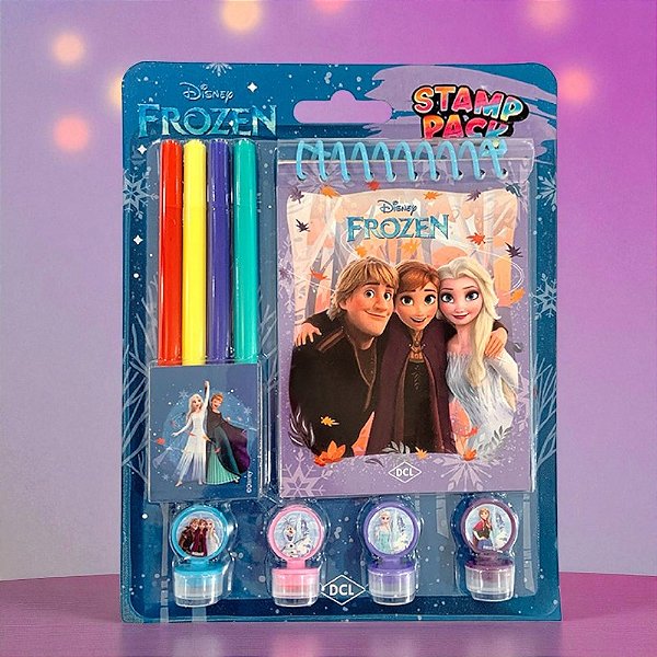 Kit Para Colorir Com Carimbos - Frozen - 9 Itens - 1 unidade - Disney Original - Editora DCL
