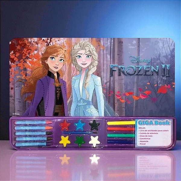 Kit Para Colorir Giga Book - Frozen - 10 Itens - 1 unidade - Disney Original - Editora DCL