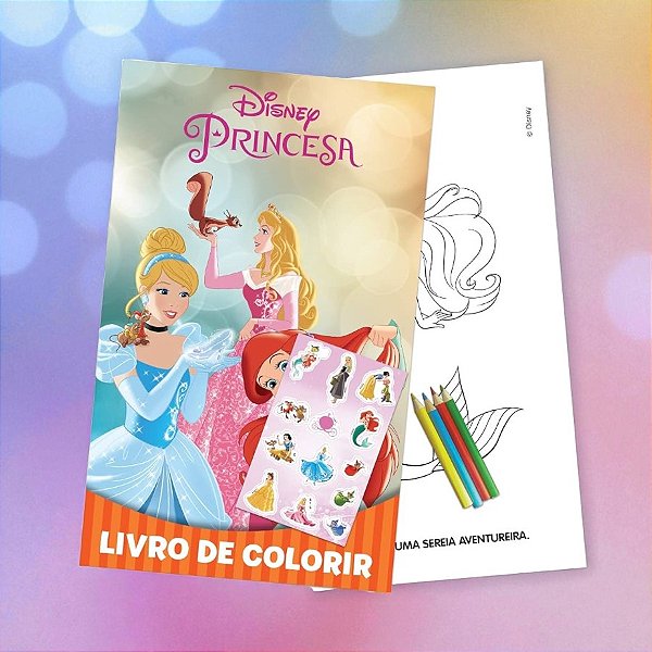 Mini Kit Para Colorir - Princesas - 6 Itens - 1 unidade - Disney Original - Editora DCL