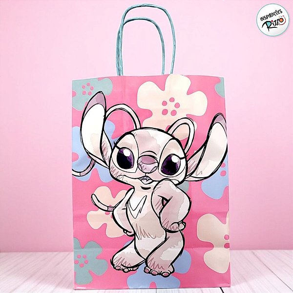 Sacola de Papel - Stitch Sweet - G 32x26,5x13cm - 10 unidades - Disney Original - Cromus