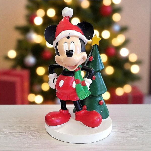 Enfeite de Natal - Mickey Mouse com Árvore - 17x10cm - 1 unidade - Disney Original - Cromus