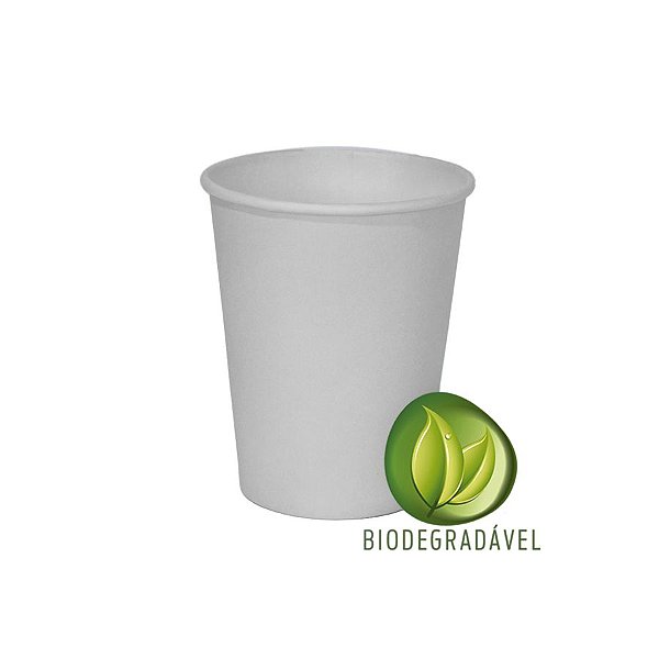 Copo Papel Biodegradável Branco 270ml - 10 unidades - Silverplastic - Rizzo Festas