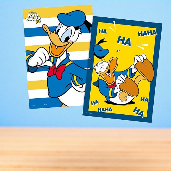 Cartaz Decorativo - Pato Donald - 45x30cm - 2 unidades - Disney Original - Regina