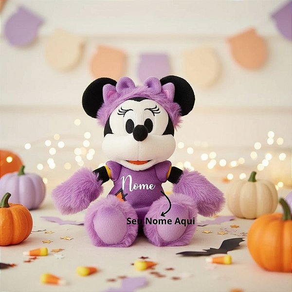 Pelúcia Minnie Gatinha Personalizado - 30cm - 1 unidade - Disney Original - Cromus