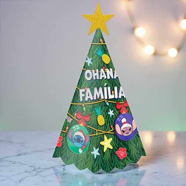 Decoração de Mesa - Árvore de Natal Stitch - 17x10cm - 1 unidade - Disney Original - Piffer