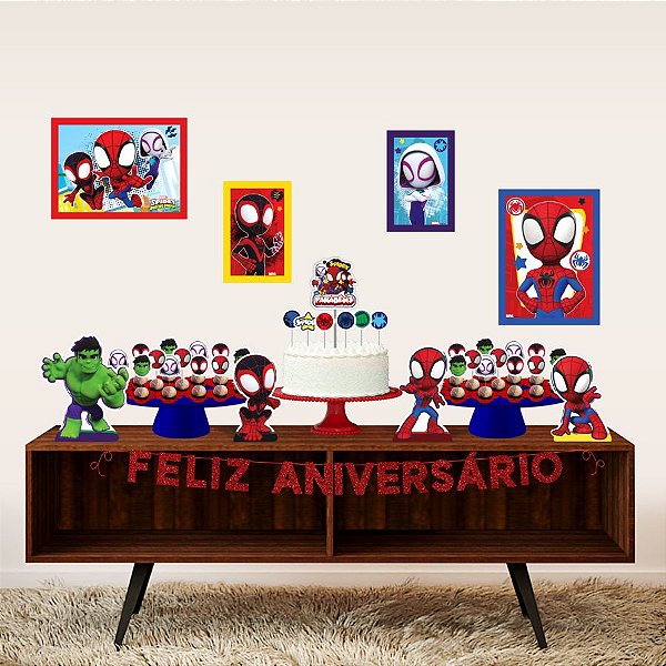 Kit Festa Fácil - Spidey e Seus Amigos - 40 Itens - 1 unidade - Disney Original - Piffer