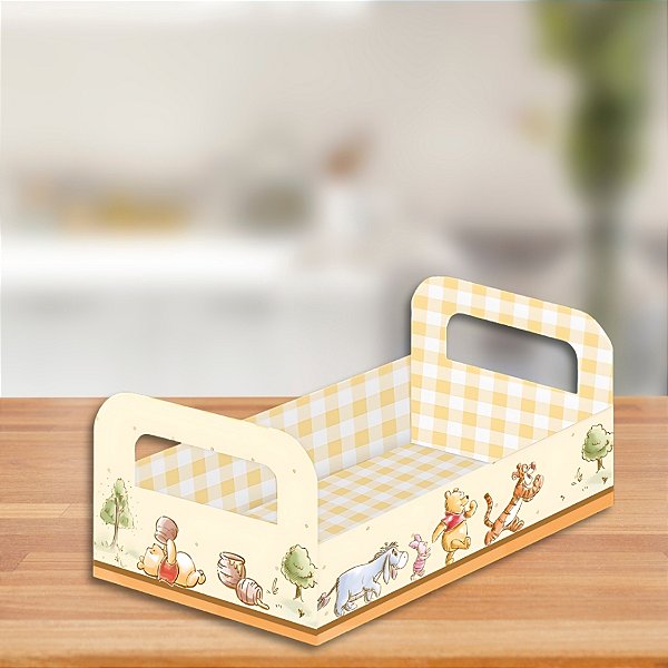 Cesta de Papel Cartão - Ursinho Pooh - 18x5x13cm - 1 unidade - Festcolor