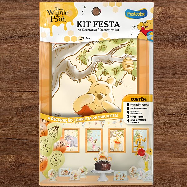 Kit Festa - Ursinho Pooh - 24 Peças - 24 unidades - Festcolor