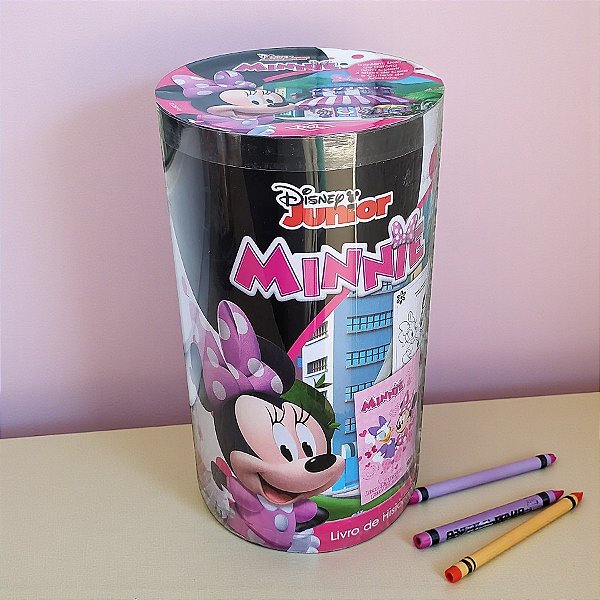 Kit Para Colorir Livro e Giz em Tubo - Minnie Mouse - 1 unidade - Disney Original - Editora DCL