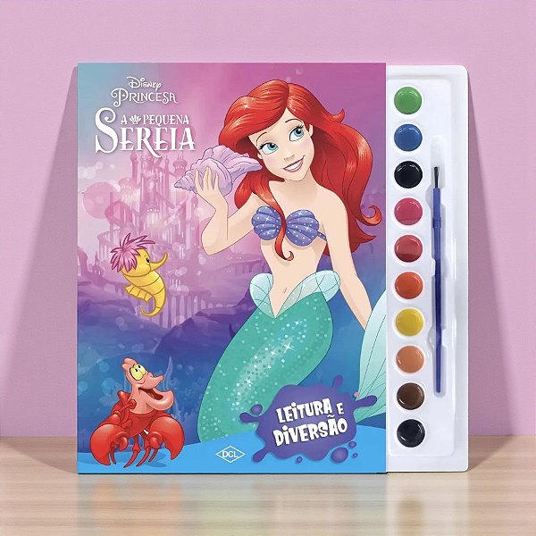 Kit Para Colorir Livro e Aquarela - A Pequena Sereia - 1 unidade - Disney Original - Editora DCL