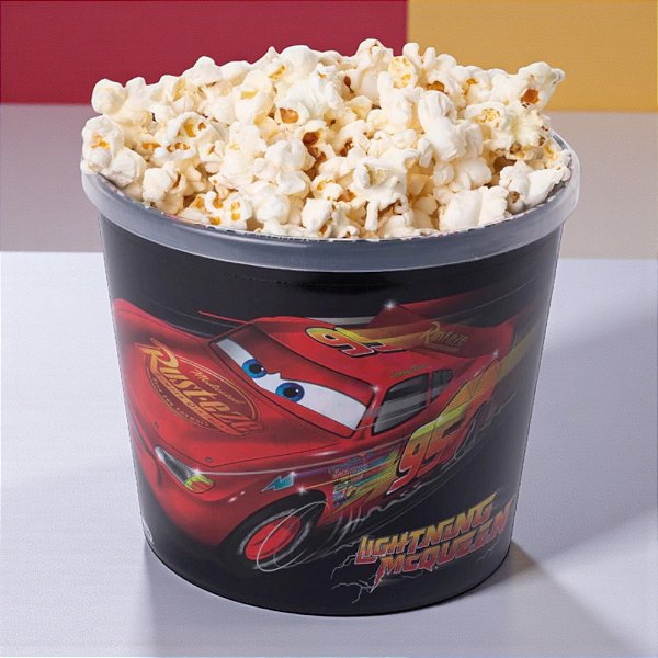 Balde de Pipoca - Carros - 2,1L - 1 unidade - Disney Original - Plasútil