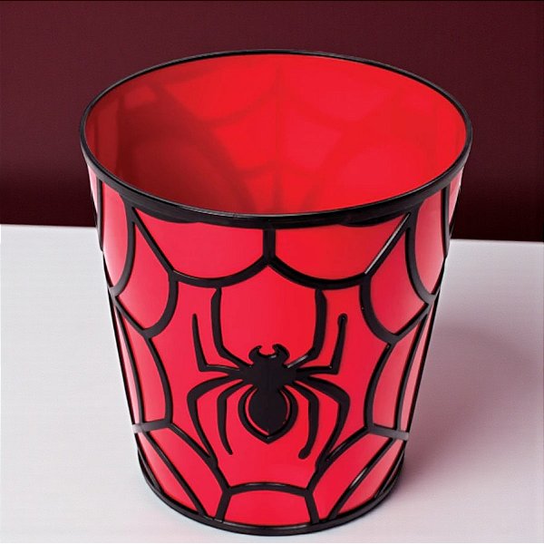 Balde de Pipoca - Homem Aranha 3D - Vermelho e Preto - 2l - 1 unidade - Disney Original - Plasútil