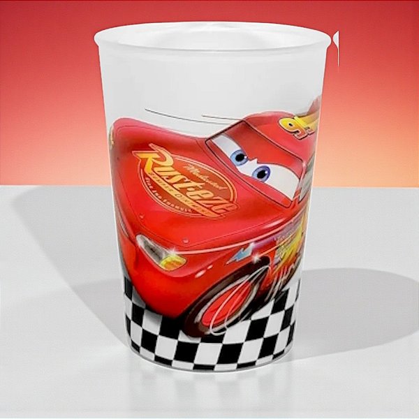 Copo de Plástico Relâmpago Mcqueen - Carros - 320ml - 1 unidade - Disney Original - Plasútil