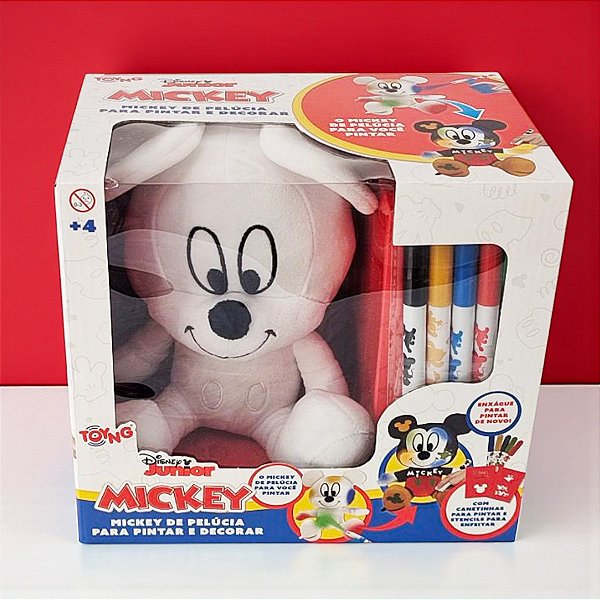 Pelúcia Mickey Mouse para Pintar e Decorar - 15cm - 1 unidade - Disney Original - Toyng