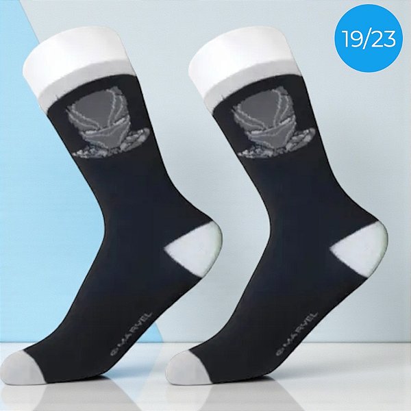 Meia Infantil Cano Médio - Pantera Negra - Vingadores - 19/23 - 1 unidade - Disney Original - Jolitex