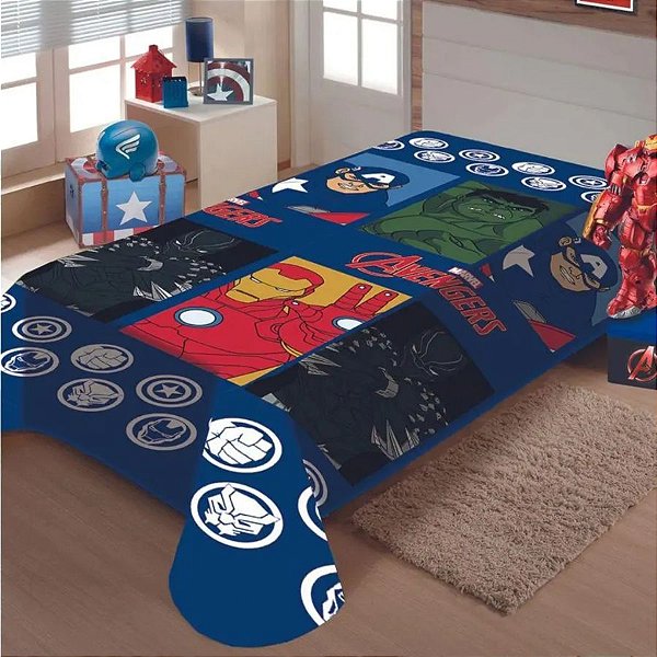 Manta Microfibra Fun - Vingadores - 1,5x2,0m - 1 unidade - Disney Original - Jolitex