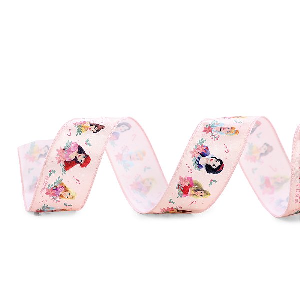 Fita Decorativa Aramada de Natal - Princesas Rosa - 3,8cm x 9,14m - 1 unidade - Cromus - Rizzo