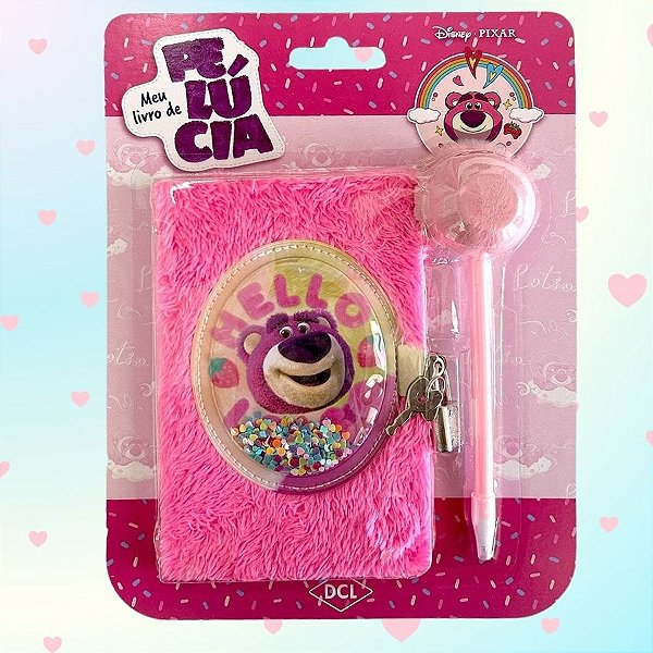 Meu Livro de Pelúcia Com Cadeado - Lotso - Toy Story - 10x15cm - 1 unidade - Disney Original -Editora DCL