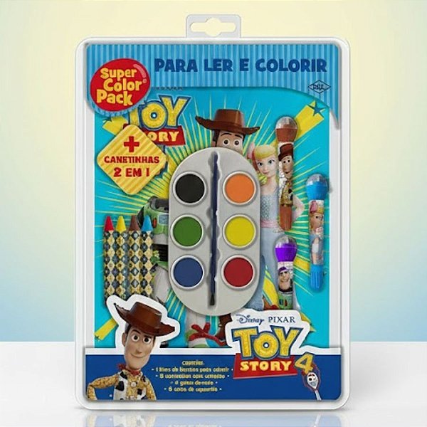 Kit Para Ler e Colorir Aquarela - Toy Story - 14 Itens - 1 unidade - Disney Original - Editora DCL