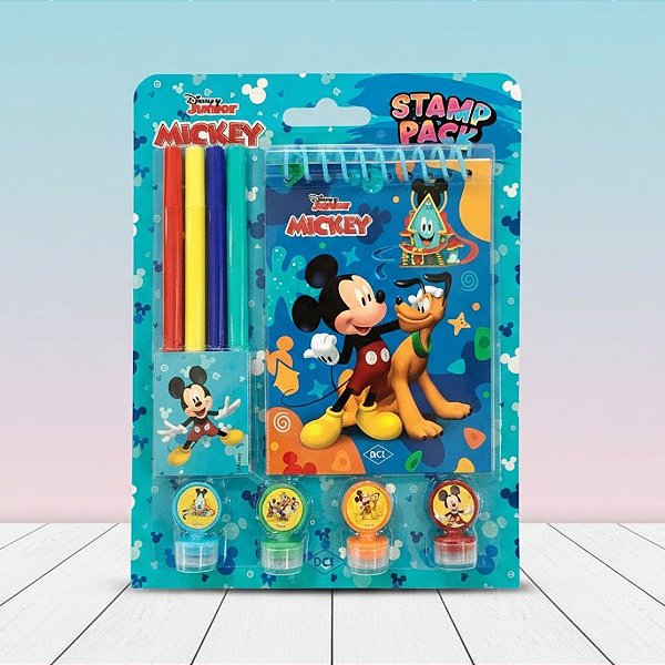 Kit Para Colorir Com Carimbos - Mickey Mouse - 9 Itens - 1 unidade - Disney Original - Editora DCL