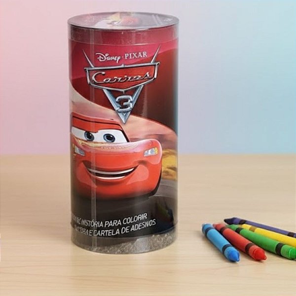 Kit Para Colorir Livro e Giz em Tubo - Carros - 1 unidade - Disney Original - Editora DCL