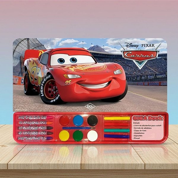 Kit Para Colorir Giga Book - Carros - 6 Itens - 1 unidade - Disney Original - Editora DCL