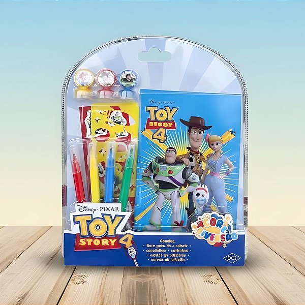 Kit Para Colorir Com Canetinha e Estêncil - Toy Story - 10 Itens - 1 unidade - Disney Original - Editora DCL
