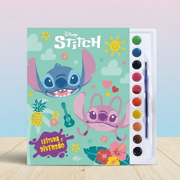 Kit Para Colorir Livro e Aquarela - Stitch - 1 unidade - Disney Original - Editora DCL